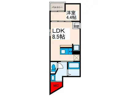 東尾久4丁目共同(1LDK/1階)の間取り写真