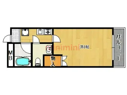 パインヴィレッジ(1K/2階)の間取り写真