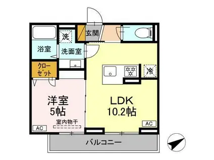 VIOLAまくはり(1LDK/2階)の間取り写真