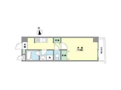 グランリューMアネックス(1K/2階)の間取り写真