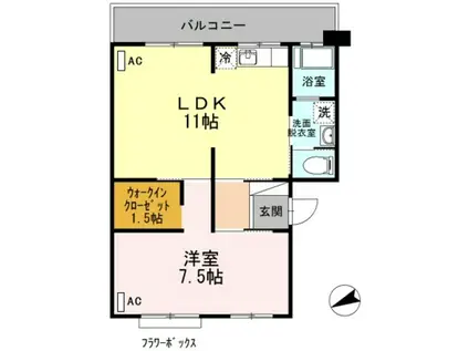 アーバン宮地(1LDK/1階)の間取り写真