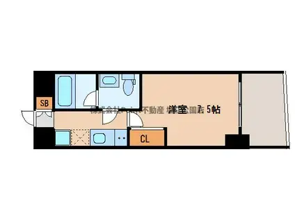 N77NANBA(1K/13階)の間取り写真