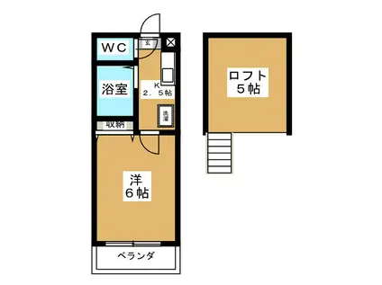 グラシア橋本(1K/3階)の間取り写真