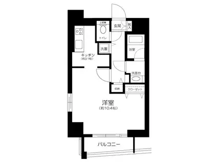グレイスコート西麻布I(ワンルーム/11階)の間取り写真