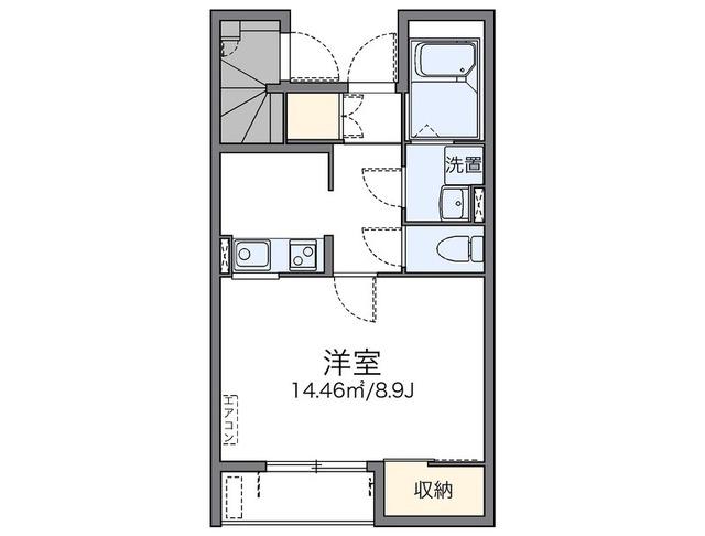 レオネクストブランドール(1K/1階)の間取り写真