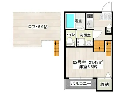 サンアンジェリーナ(1K/1階)の間取り写真