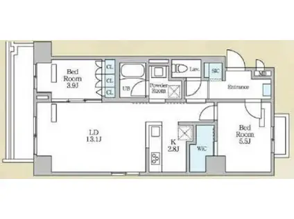 ロイジェント西新井(2LDK/3階)の間取り写真
