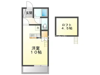 ダイアローグK(1K/3階)の間取り写真