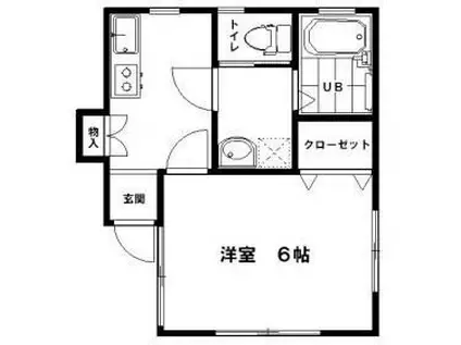 エステート町屋II(1K/1階)の間取り写真