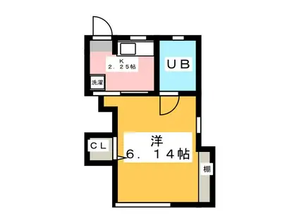 ホワイトハイムB棟(1K/1階)の間取り写真