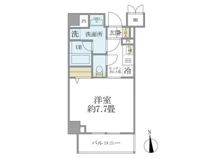 GRANSITE WASEDA グランサイト早稲田(1K/7階)の間取り写真