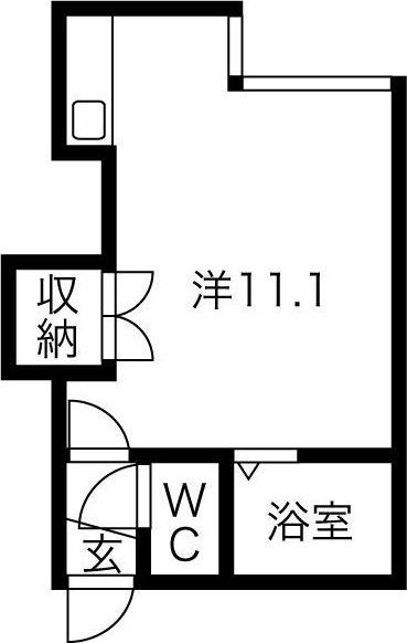 クルーズハウス南5条(1K/2階)の間取り写真