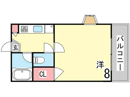 ステュディオ住吉(1K/1階)の間取り写真