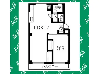 ハイツ早川(1LDK/1階)の間取り写真