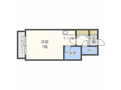 ジョイフル札幌(1K/7階)の間取り写真