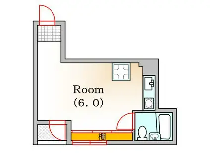 シティーコープホリエM3(ワンルーム/6階)の間取り写真