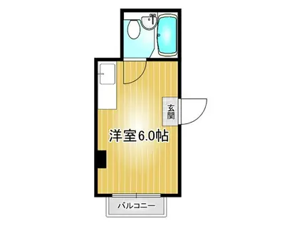 花鳥ビル(ワンルーム/5階)の間取り写真