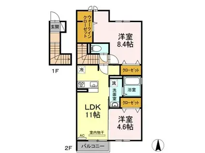 アネシス(2LDK/2階)の間取り写真