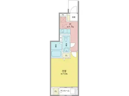BELTA REGINA II(1K/1階)の間取り写真