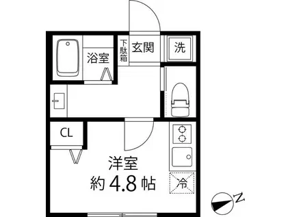 TS CUORE三ツ境II(ワンルーム/3階)の間取り写真