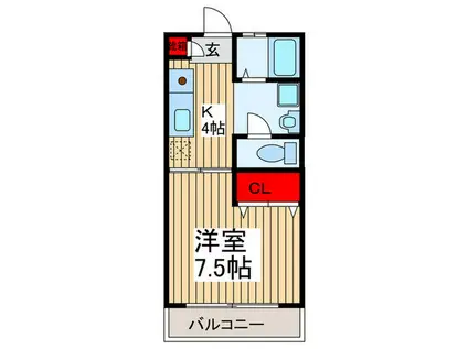 コーポアルビレオII(1K/2階)の間取り写真