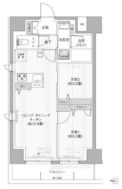 ワイズ本所(2LDK/2階)の間取り写真