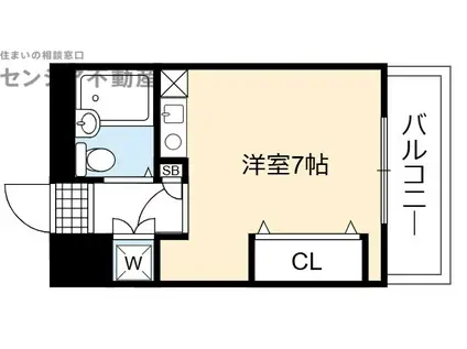 フォーラム都島内代駅前(ワンルーム/3階)の間取り写真
