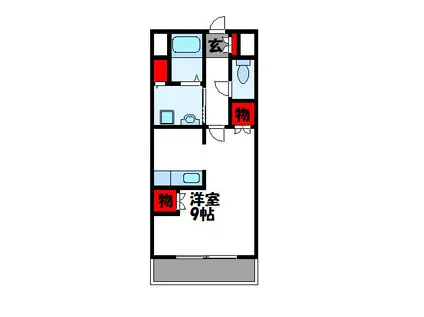 クレール桜(ワンルーム/5階)の間取り写真