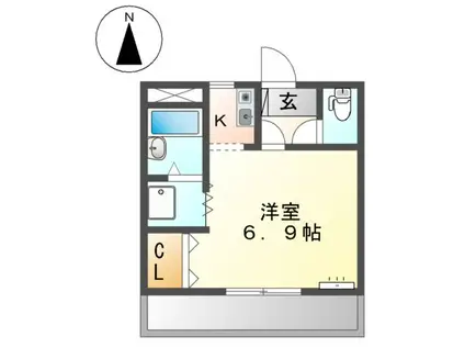 ステージ21(1K/1階)の間取り写真