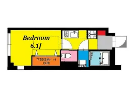 BCASA LAZOSAIWAI(1K/1階)の間取り写真