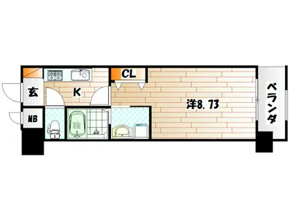 BAY RIDGE (1K/5階)の間取り写真