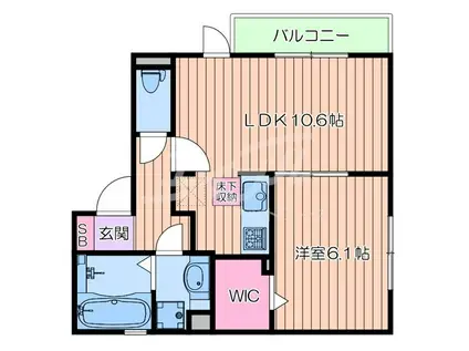 大阪モノレール本線 沢良宜駅 徒歩6分 2階建 築11年(1LDK/2階)の間取り写真
