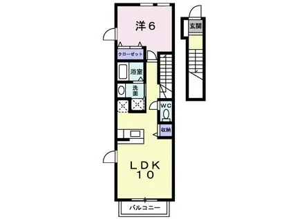 アーバンスペースGII番館(1LDK/2階)の間取り写真