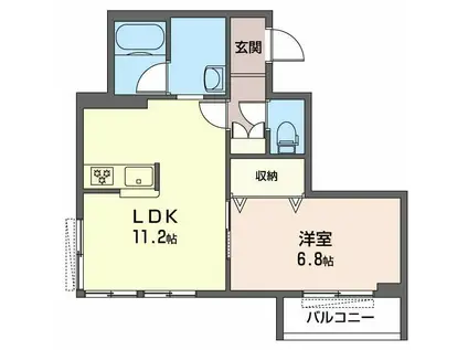 シンフォニア(1LDK/3階)の間取り写真