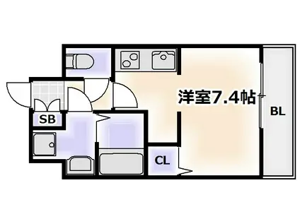 CREATOCROWN天王寺(ワンルーム/9階)の間取り写真