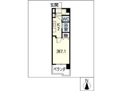 モナティス那古野(1K/5階)の間取り写真