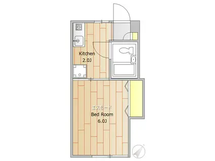 サニーハウス(1K/2階)の間取り写真