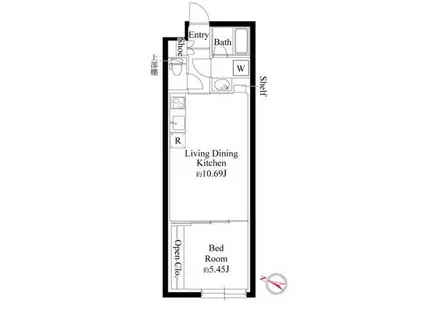 グランパセオ代々木上原(1LDK/1階)の間取り写真