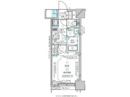 ディアレイシャス名古屋太閤通II(1K/2階)の間取り写真