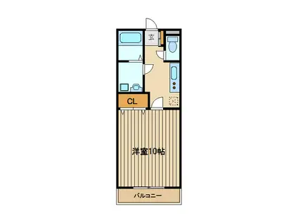 コーポタマ(1K/1階)の間取り写真