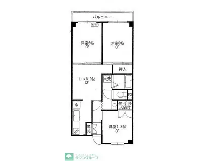 コーポラストマト(3DK/4階)の間取り写真