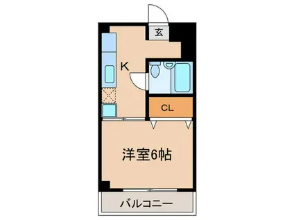 コーポやしろ(1K/2階)の間取り写真