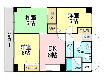 ジョイフル祇園桜通(3DK/4階)の間取り写真