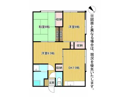 ハイコーポ清隆(3DK/1階)の間取り写真