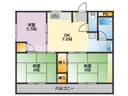 マルホビル(3DK/4階)の間取り写真