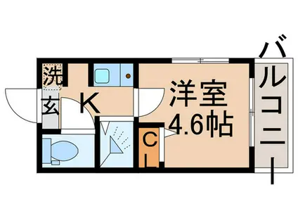 PLUMAS東馬込(1K/1階)の間取り写真