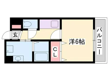 ウナ・カーサ(1K/1階)の間取り写真