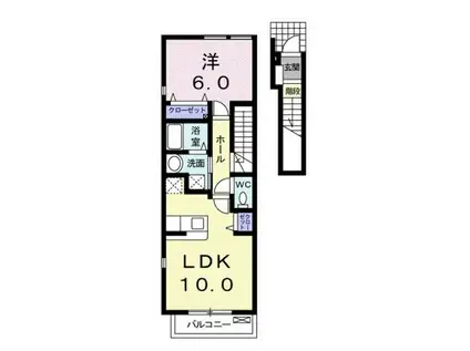 メゾンパレェ(1LDK/2階)の間取り写真