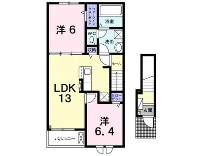 ロンサールII(2LDK/2階)の間取り写真
