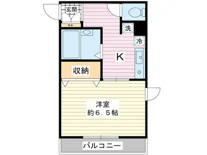 レクス123(1K/2階)の間取り写真
